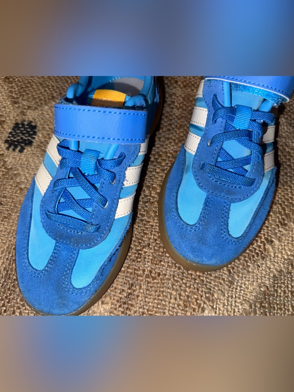 adidas Kids Blue Sneakers with White Stripes